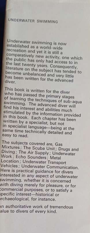 Underwater swimming an advanced handbook by Leo Zanelli