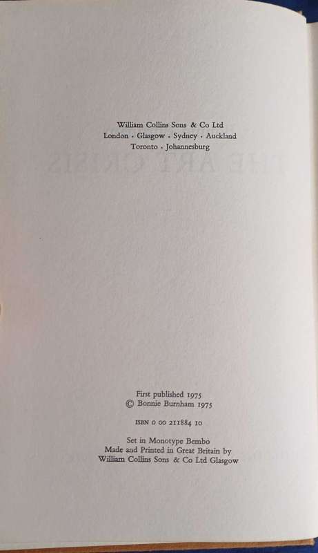 The art crisis by Bonnie Burnham
