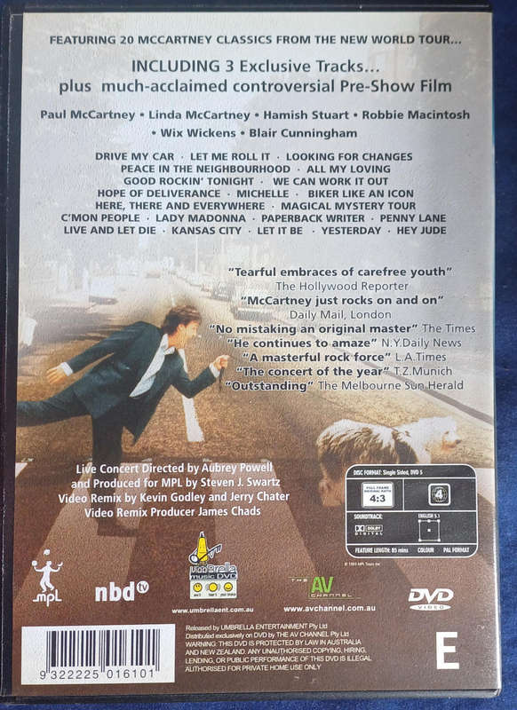 Paul is live in concert dvd
