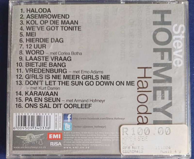 Steve Hofmeyr - Haloda cd