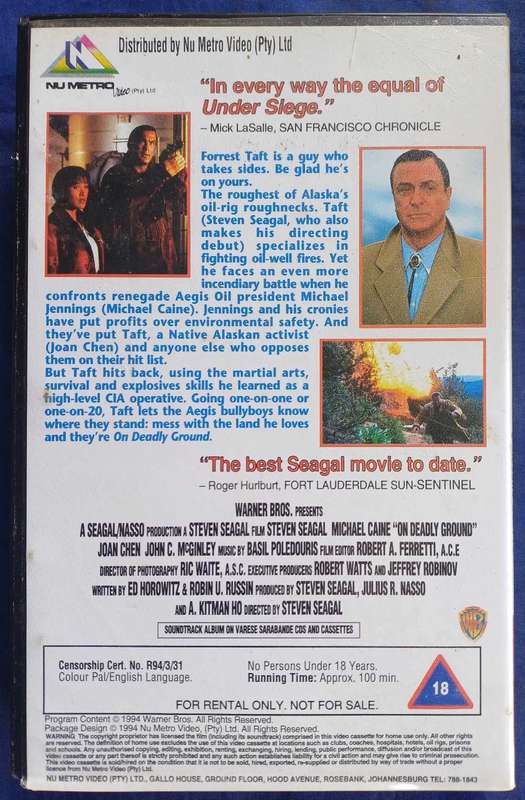 On deadly ground vhs