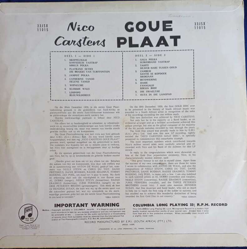 Nico Carstens - Goue plaat LP
