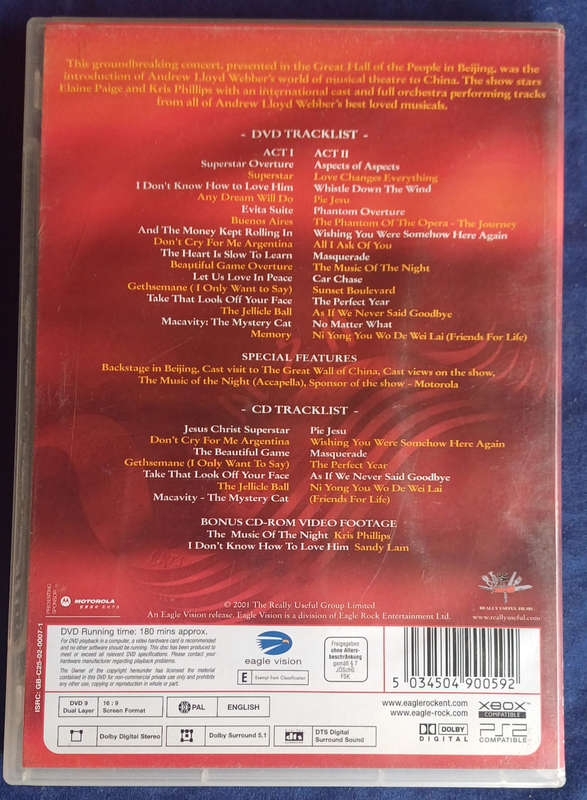 Andrew Llody Webber masterpiece 2disc dvd/cd