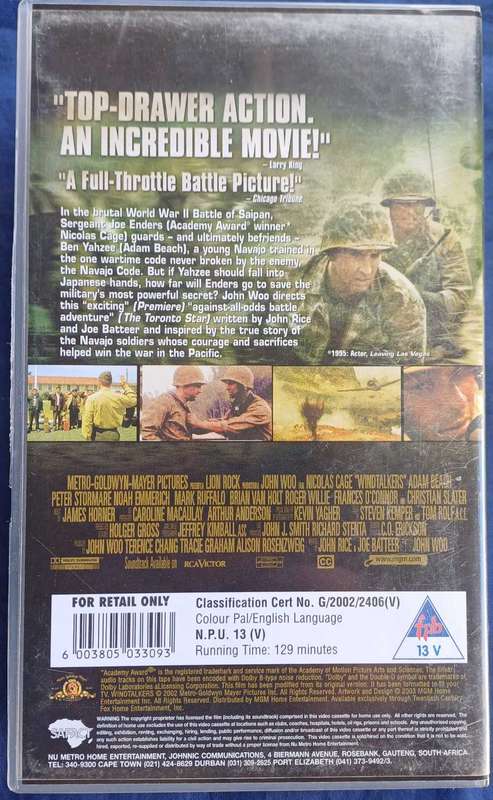 Windtalkers vhs