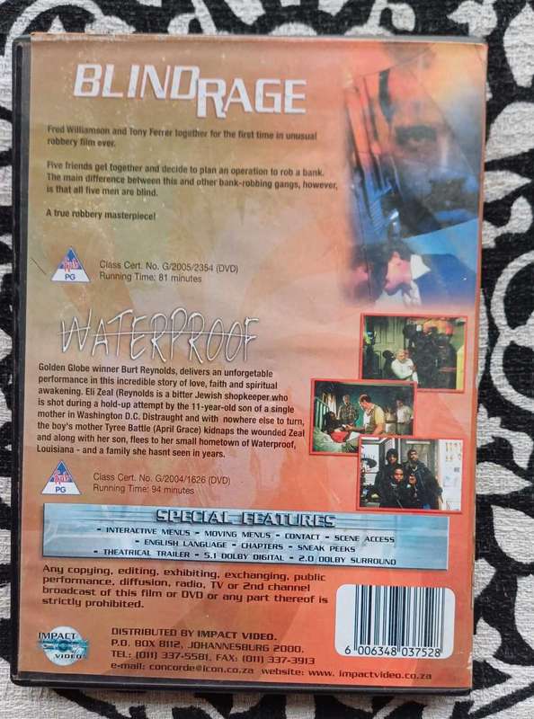 Double feature: Blind rage/ Waterproof dvd