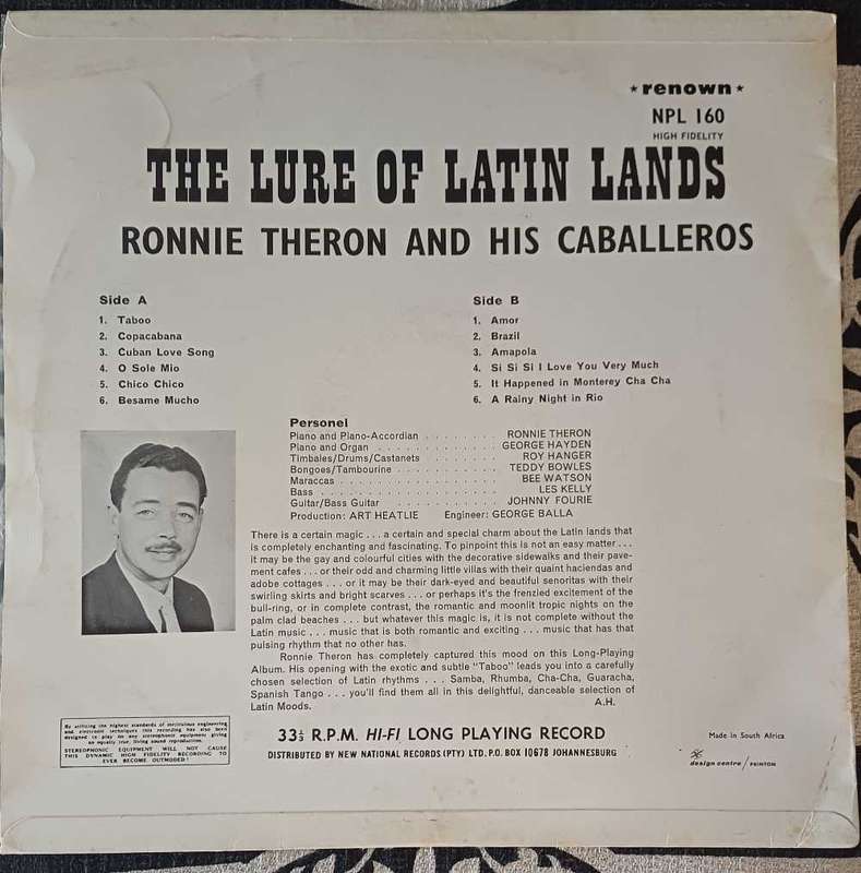 The lure of Latin lands - Ronnie Theron and his caballeros LP