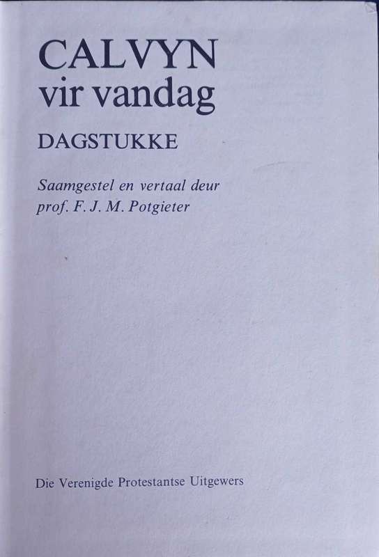 Calvyn vir vandag