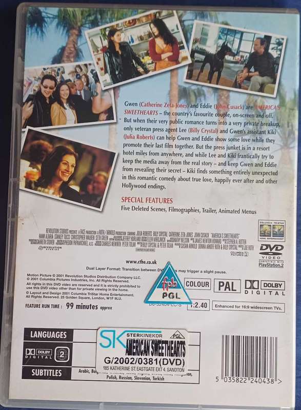 America's sweethearts dvd