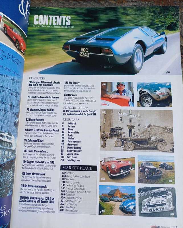 Classic cars September: issue 10 2001