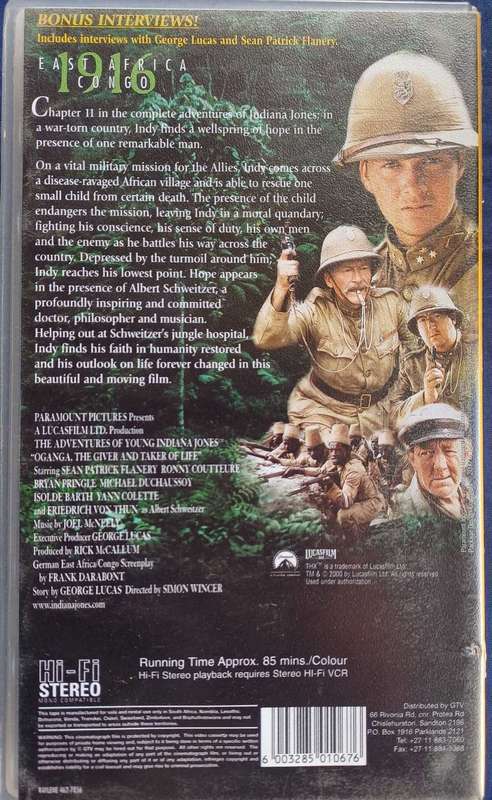 The adventures of Indiana Jones vhs