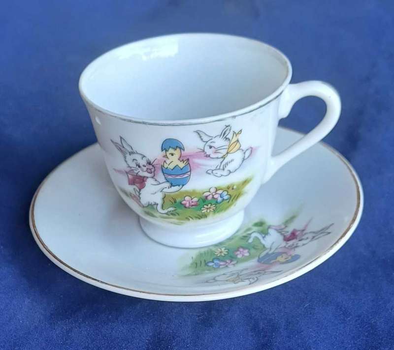 Vintage miniature easter cup and saucer