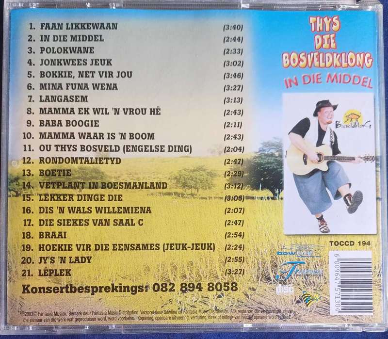 Thys die Bosveldklong - In die middel cd