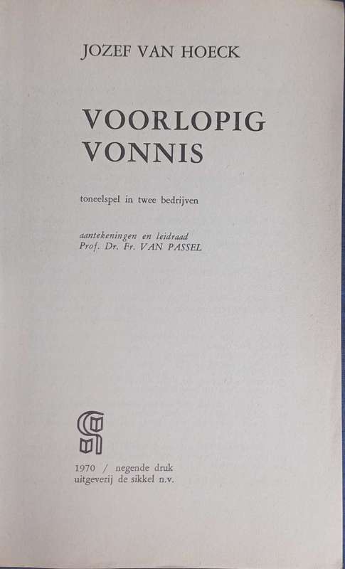 Voorlopig vonnis - Jozef van hoeck
