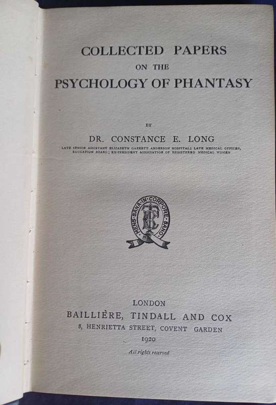 Collected papers on the psychology of phantasy by Constance E Long 1920
