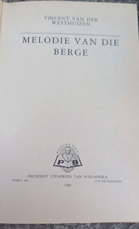 Melodie van die berge deur Vincent van der Westhuizen
