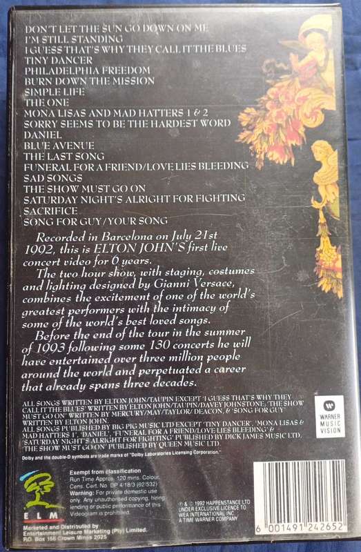 Elton John live in Barcelona vhs