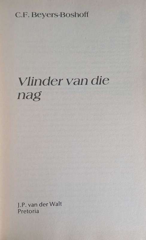 Vlinder van die nag deur CF Beyers-Boshoff