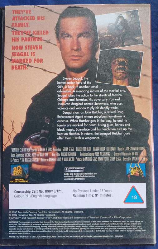 Marked for death vhs