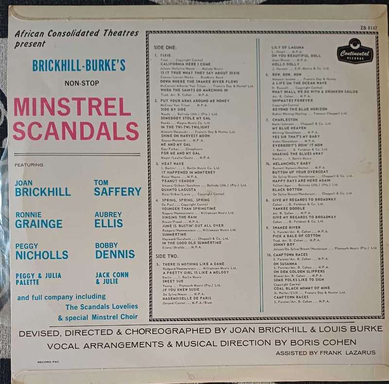Minstrel scandals LP