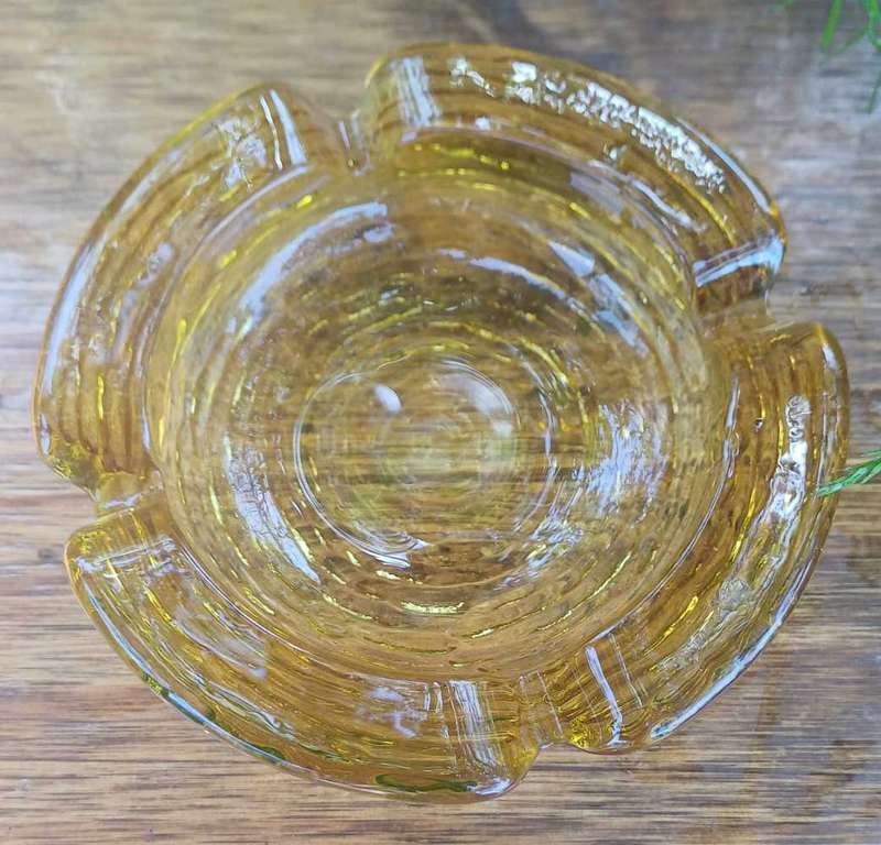Vintage Anchor Hocking amber ashtray