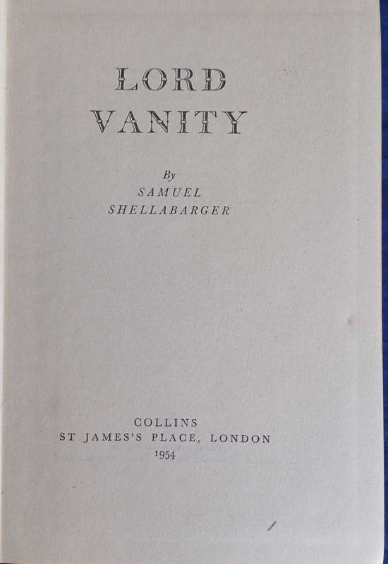 Lord vanity by Samuel Shellabarger