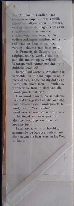 Vallei van vrees deur De Wet le Roux