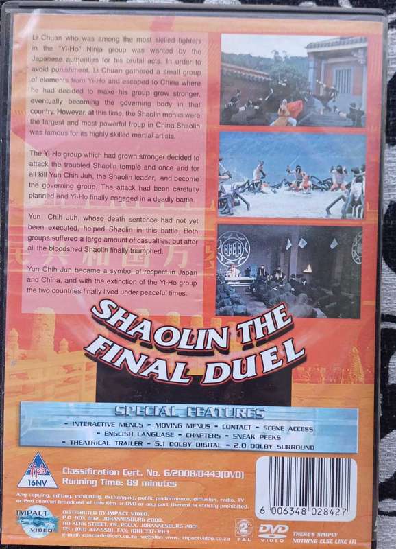 Shaolin the final duel dvd