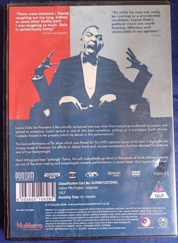 Loyiso Gola for president dvd