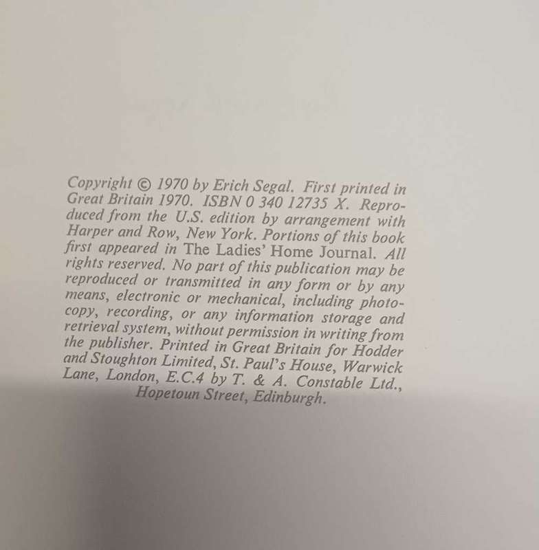 Love story by Erich Segal - first edition