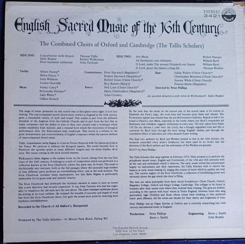 English sacred music of the 16th century LP