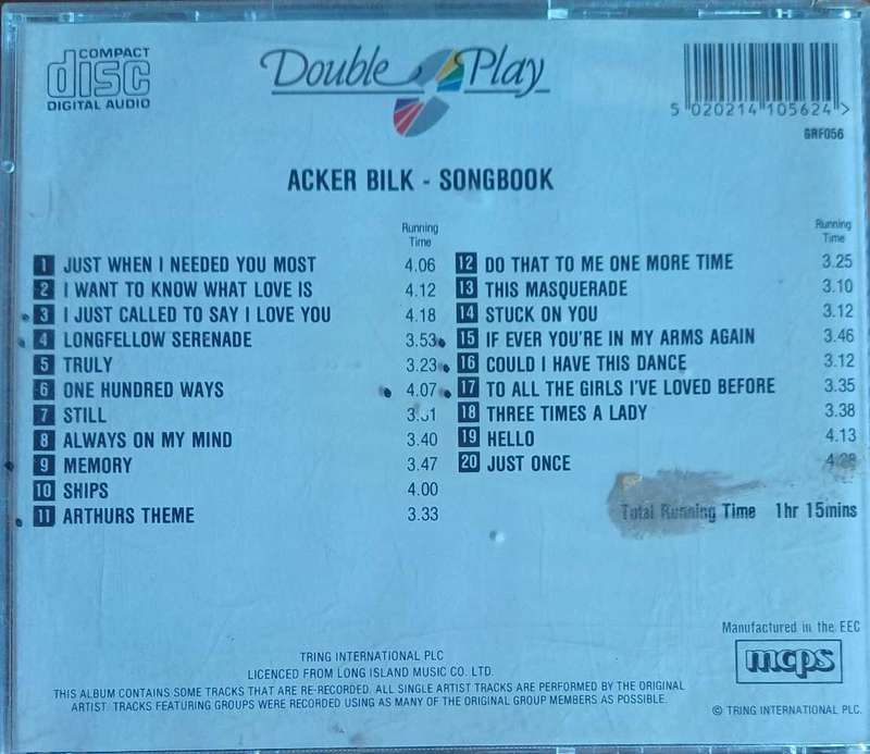Acker Bilk - Songbook cd