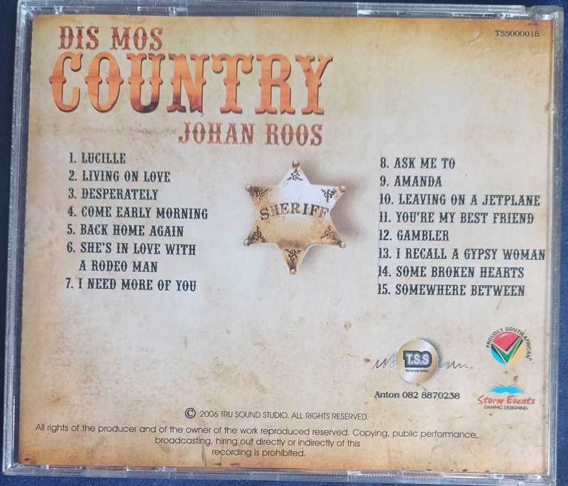 Johan Roos - Dis mos country cd