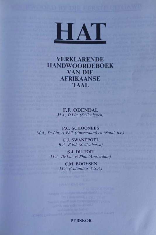 HAT verklarende handwoordeboek van die Afrikaanse taal
