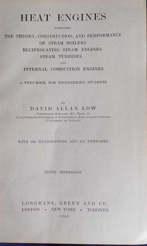Heat engines by DA Low 1940