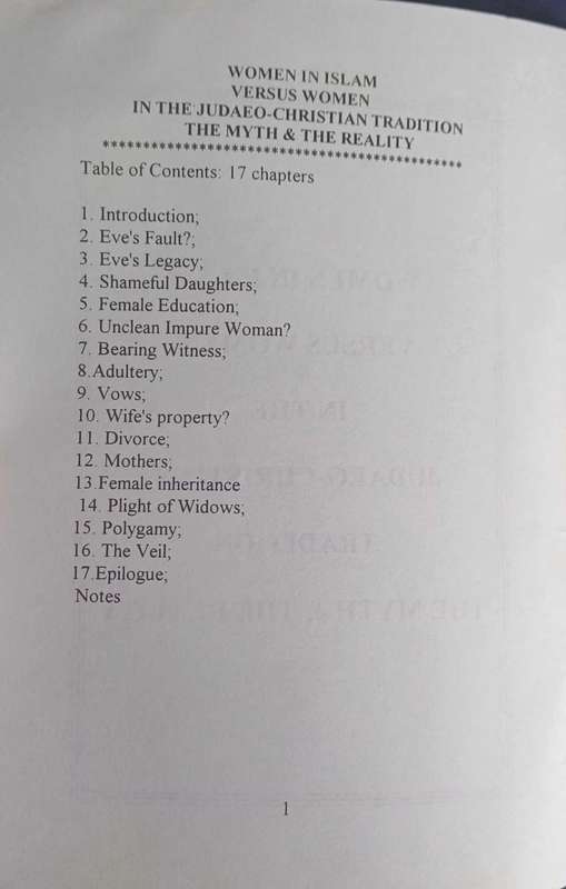 Women in Islam versus women in the Judaeo-Christian tradition