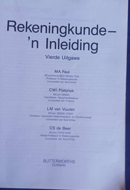 Rekeningkunde 'n inleiding