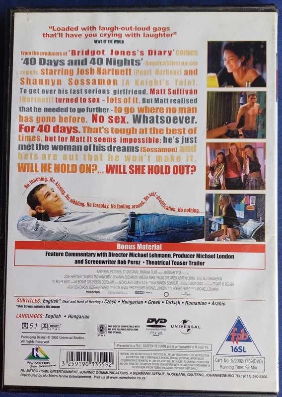 No sex for...40 days and 40 nights dvd