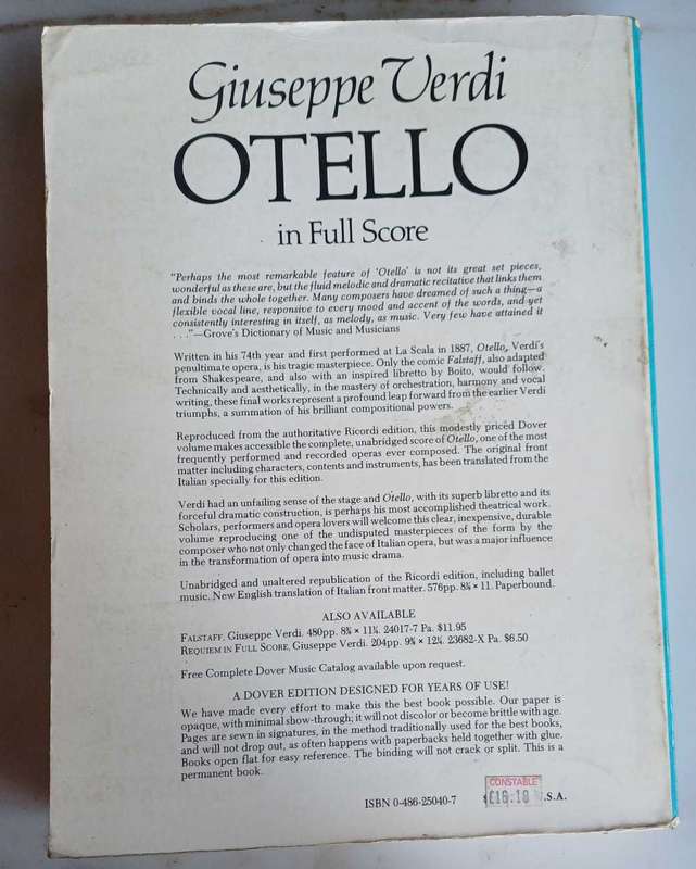 Giuseppe Verdi Otello in full score