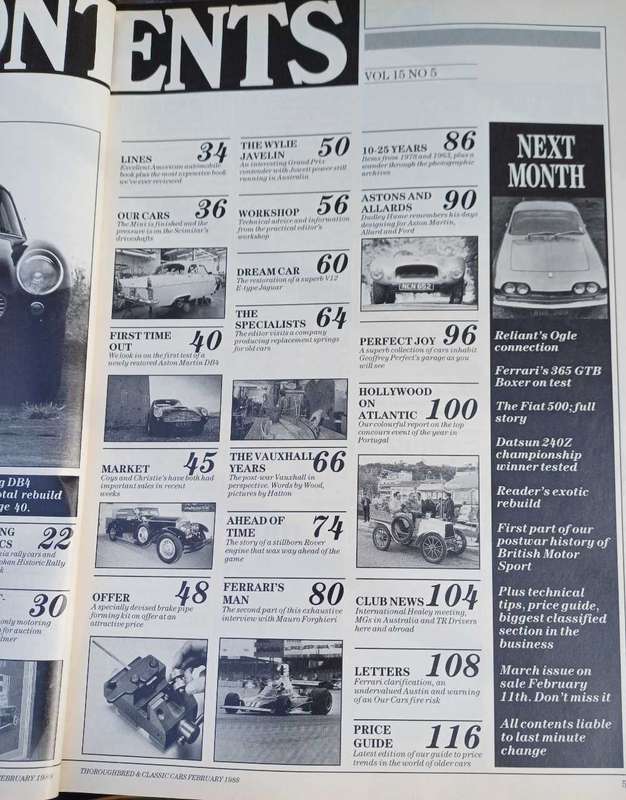 Thoroughbred & classic cars February 1988