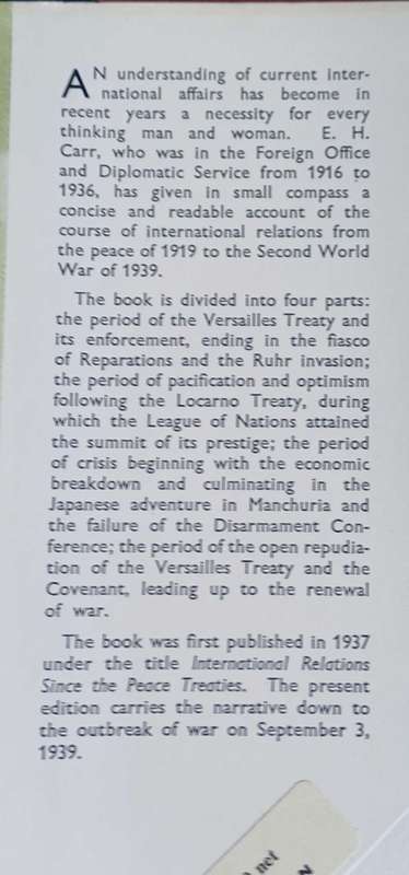 International relations between the two world wars by EH Carr