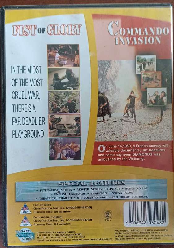 Double feature: Commando invasion/Fist glory dvd