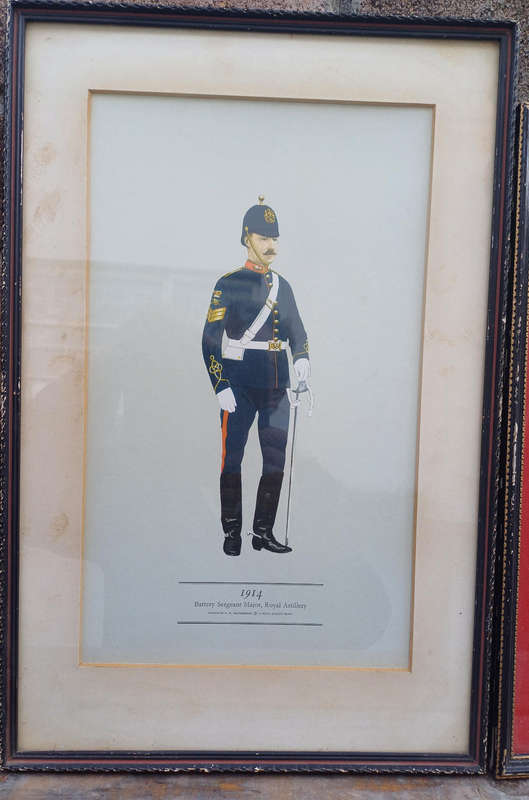 3 x Vintage framed military prints