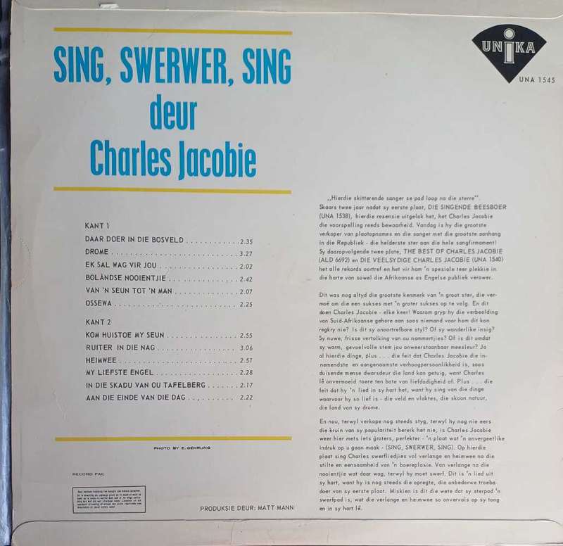 Charles Jacobie - Sing, swerwer, sing LP