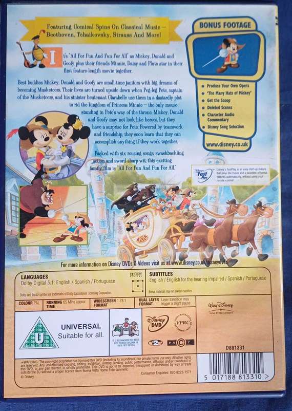 The three musketeers dvd