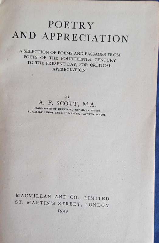 Poetry and appreciation by  AF Scott