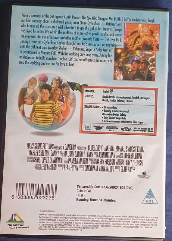 Bubble boy dvd