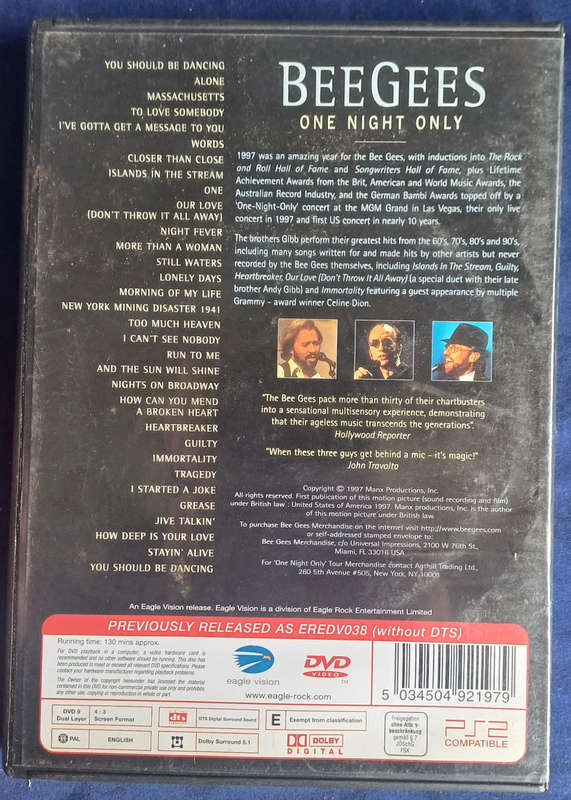 Beegees one night only dvd