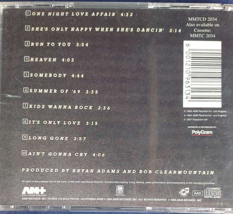 Bryan Adams - Reckless cd