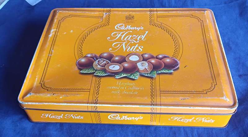 Cadbury's hazel nuts tin