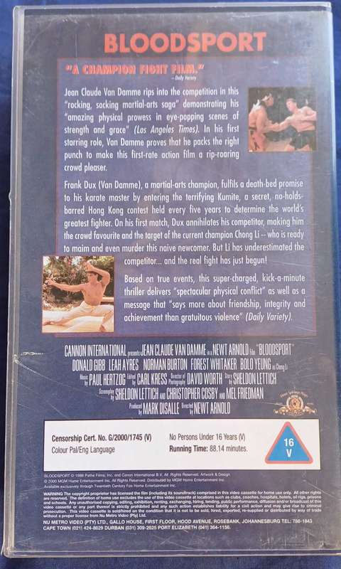 Bloodsport vhs